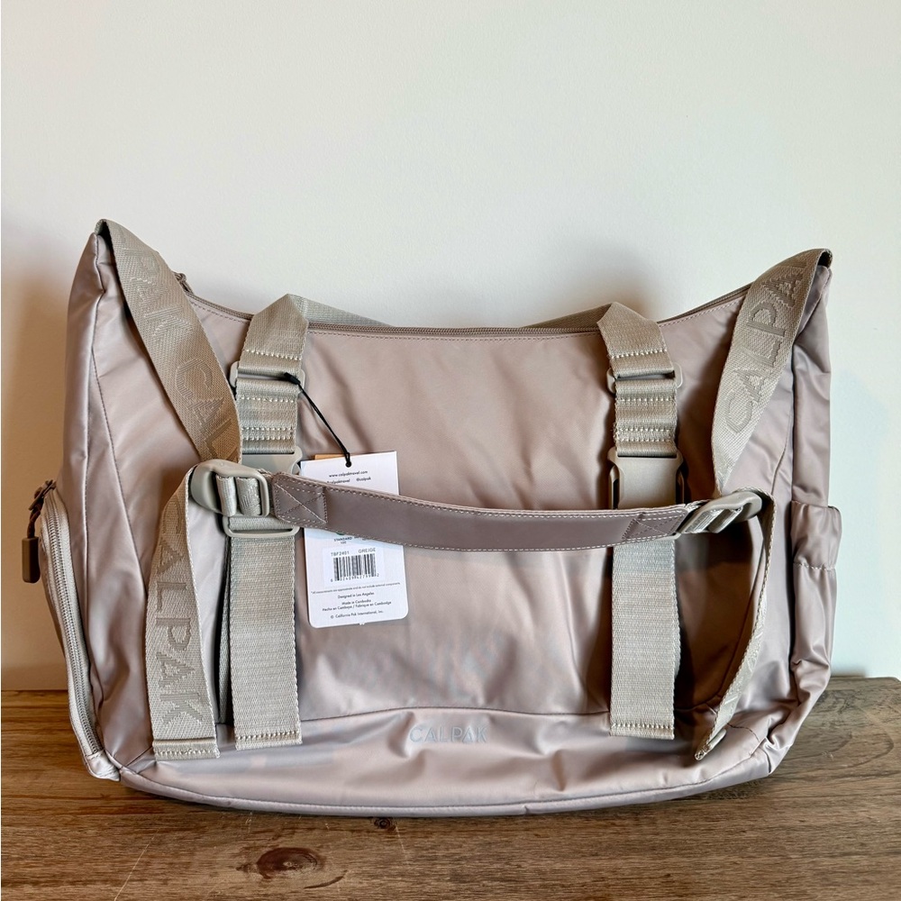 NWT Calpak Fit Gym Duffel in Greige